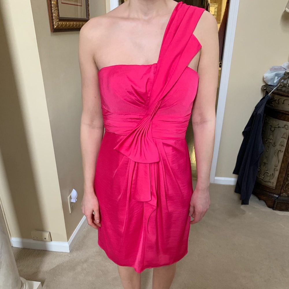 Pink one shoulder BCBG dress size 8
